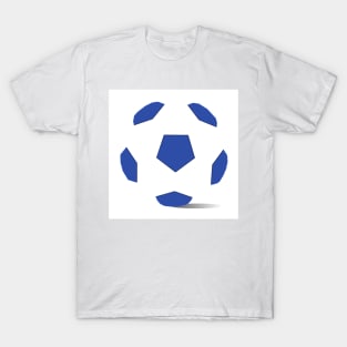 Football image in dazzling blue and white space T-Shirt